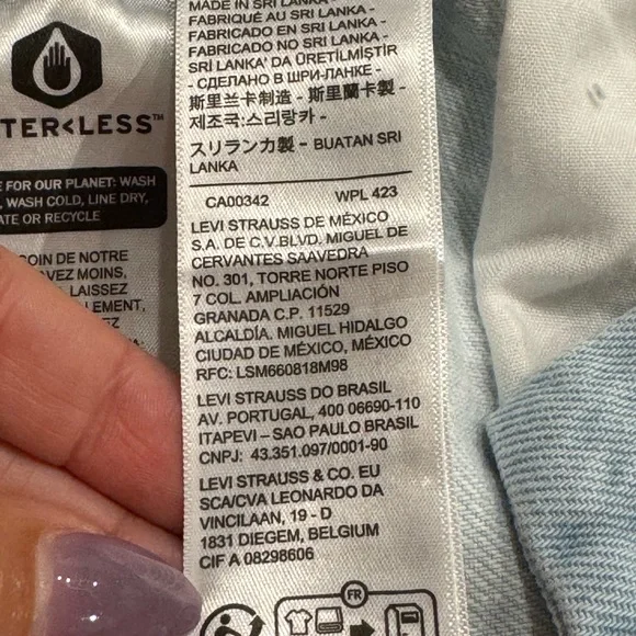 Levi's Shortalls Short Overalls- Light Wash, Size: Large - Picture 9 of 14